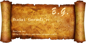 Budai Germán névjegykártya